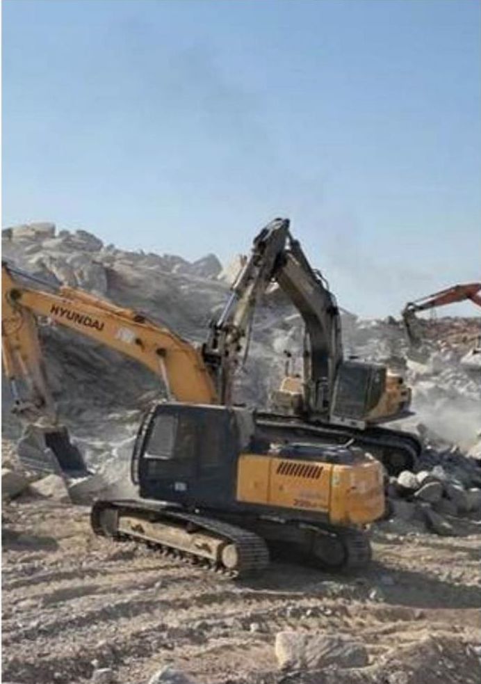 Hyundai excavator on site
