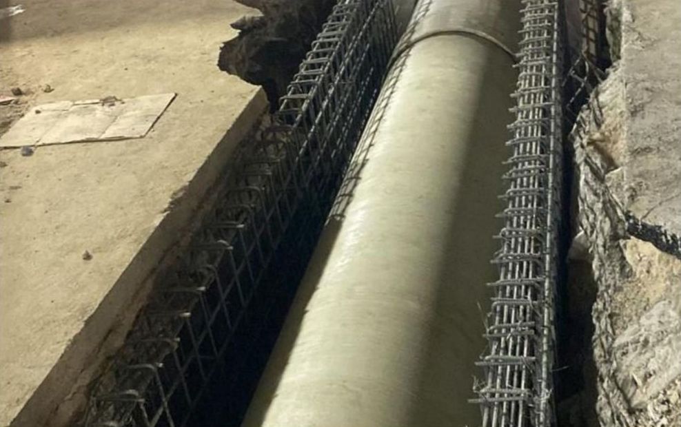 Makkah water supply pipeline in trench